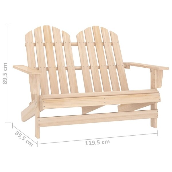 vidaXL 2Seater Patio Adirondack Chair Solid Wood Fir
