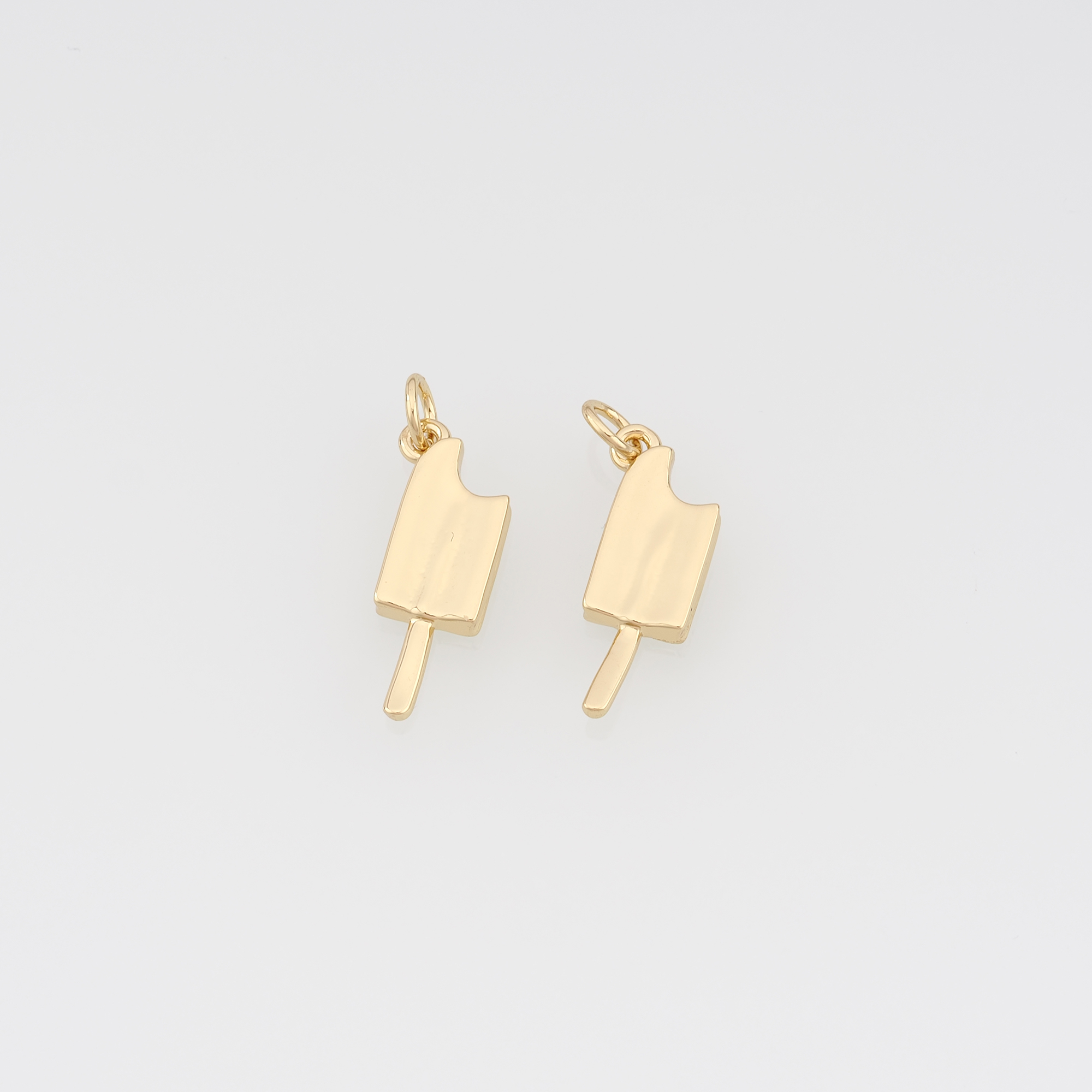 18K Gold Filled Ice Cream Pendant,Dainty Ice Cream Charm Earrings Necklace for DIY Jewelry Making Supply