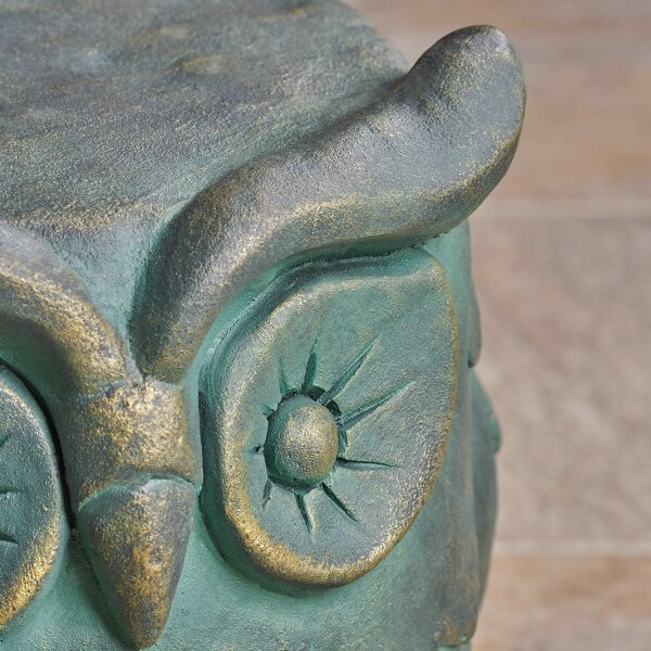 Pratchett Light weight Concrete Owl Garden Stool by Christopher Knight Home