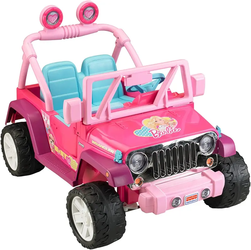 Power Wheels Barbie Jammin’ Jeep Wrangler Ride-On Vehicle for Kids