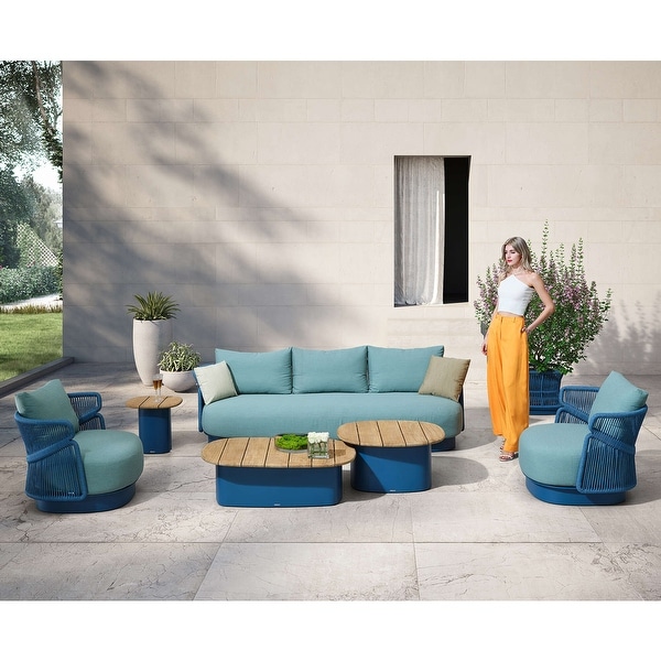 Aio 6Piece Outdoor Seating Set with Cushions,Aluminum,Luxury collection by HIGOLD