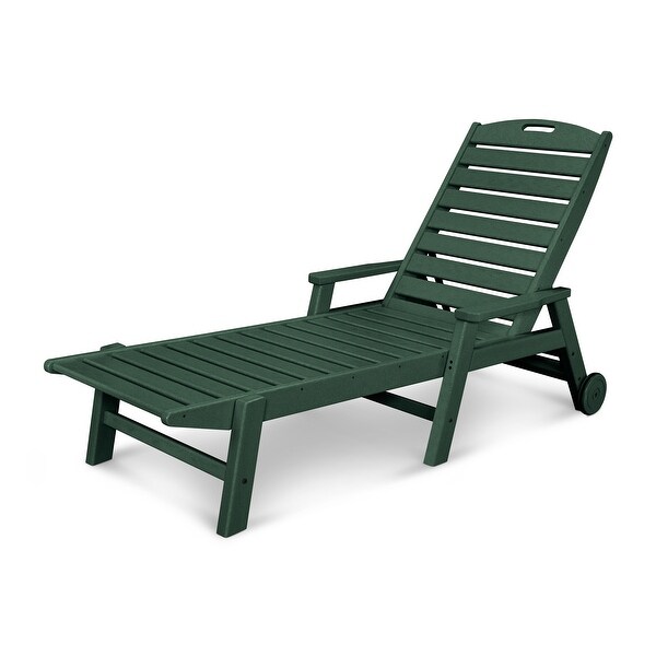 POLYWOOD Nautical Chaise Lounge with Arms and Wheels