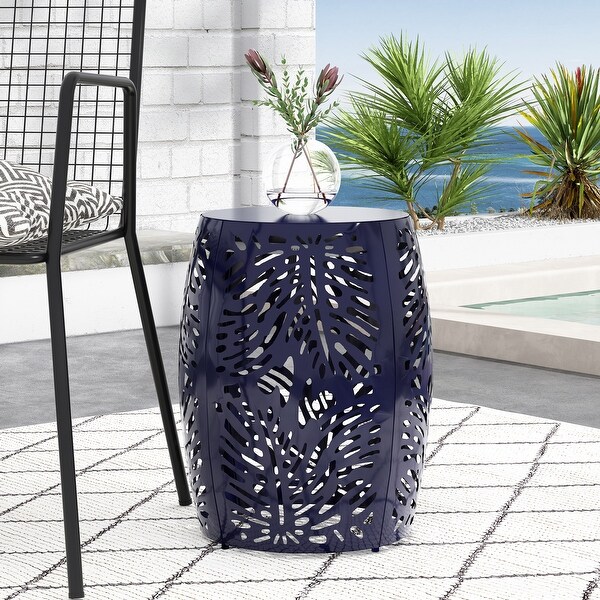 Durable Outdoor Side Table Constructed of Powdercoated Iron 16.50