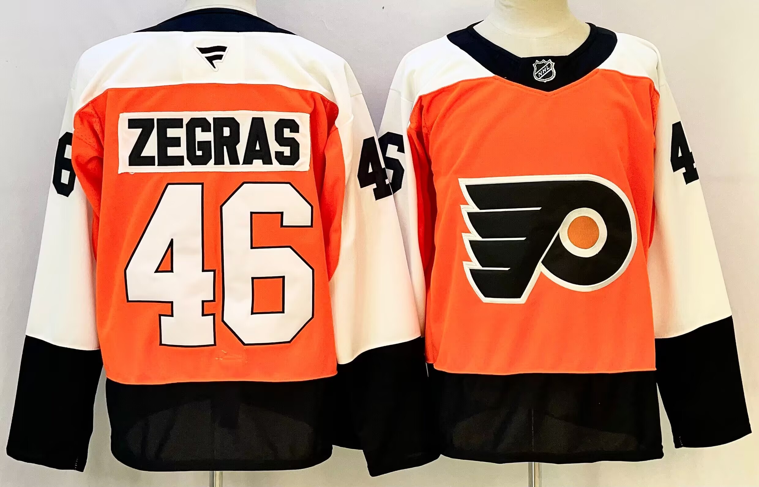 Men's Philadelphia Flyers Trevor Zegras #46 Fanatics Orange Home Breakaway Jersey