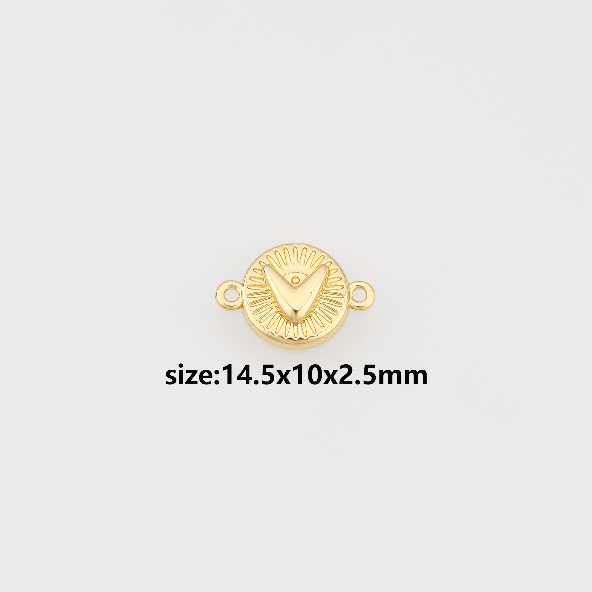 18K Gold Filled Heart Connector,Heart Charm Necklace Bracelet for DIY Jewelry Making Supply