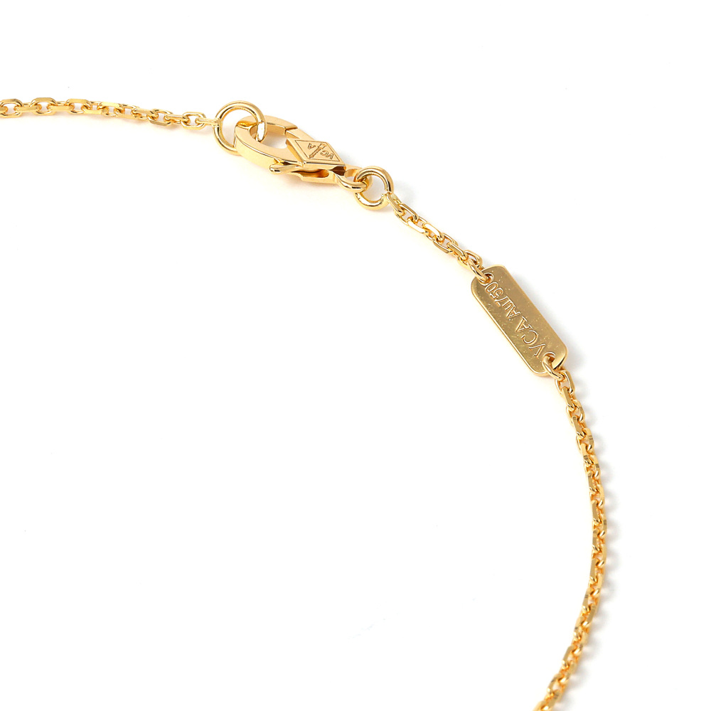Van Cleef & Arpels Lucky Alhambra Papillon Necklace 18K Yellow Gold Tiger Eye VCARD98500