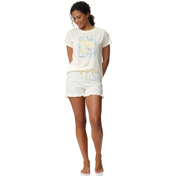 Gina Benotti Damen Schlafshorts mit Zitronen-Muster
