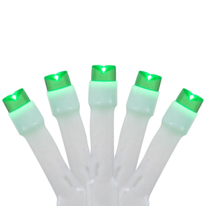 Northlight LED Wide Angle Christmas Lights - Green - 10' White Wire - 20ct