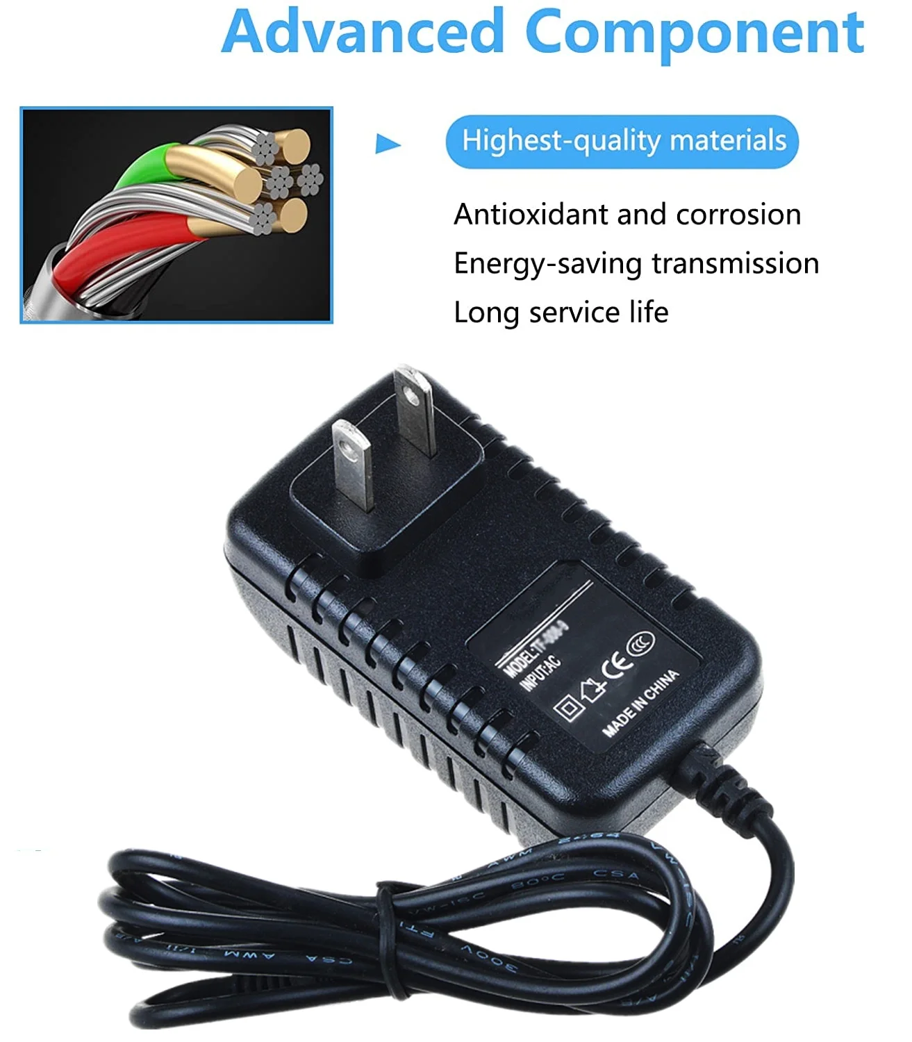 KONKIN BOO Compatible 5mm Male Tip Global AC/DC Adapter Replacement for CUI Inc Stack DPD090050-P1P DPD090050-P-1 DV-9500-P1 Power Supply Cord Wall Home Charger Mains PSU (with 3.5mm Male Plug Tip)