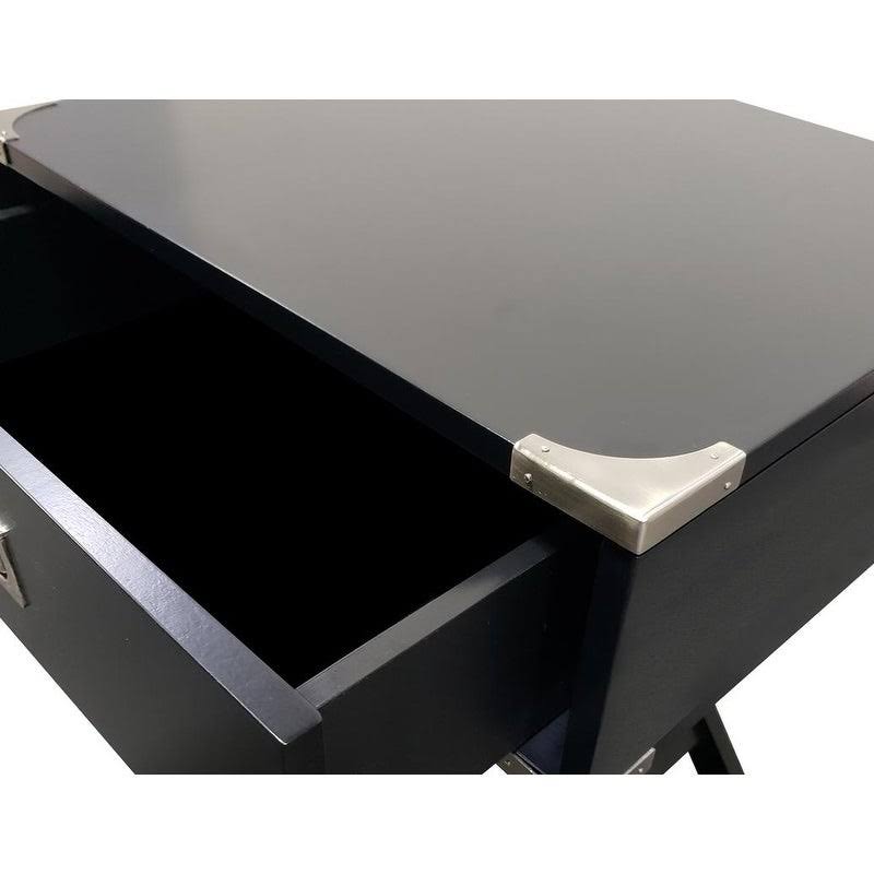 Best Master Furniture Wood Accent End Table with 1 Drawer, Grey