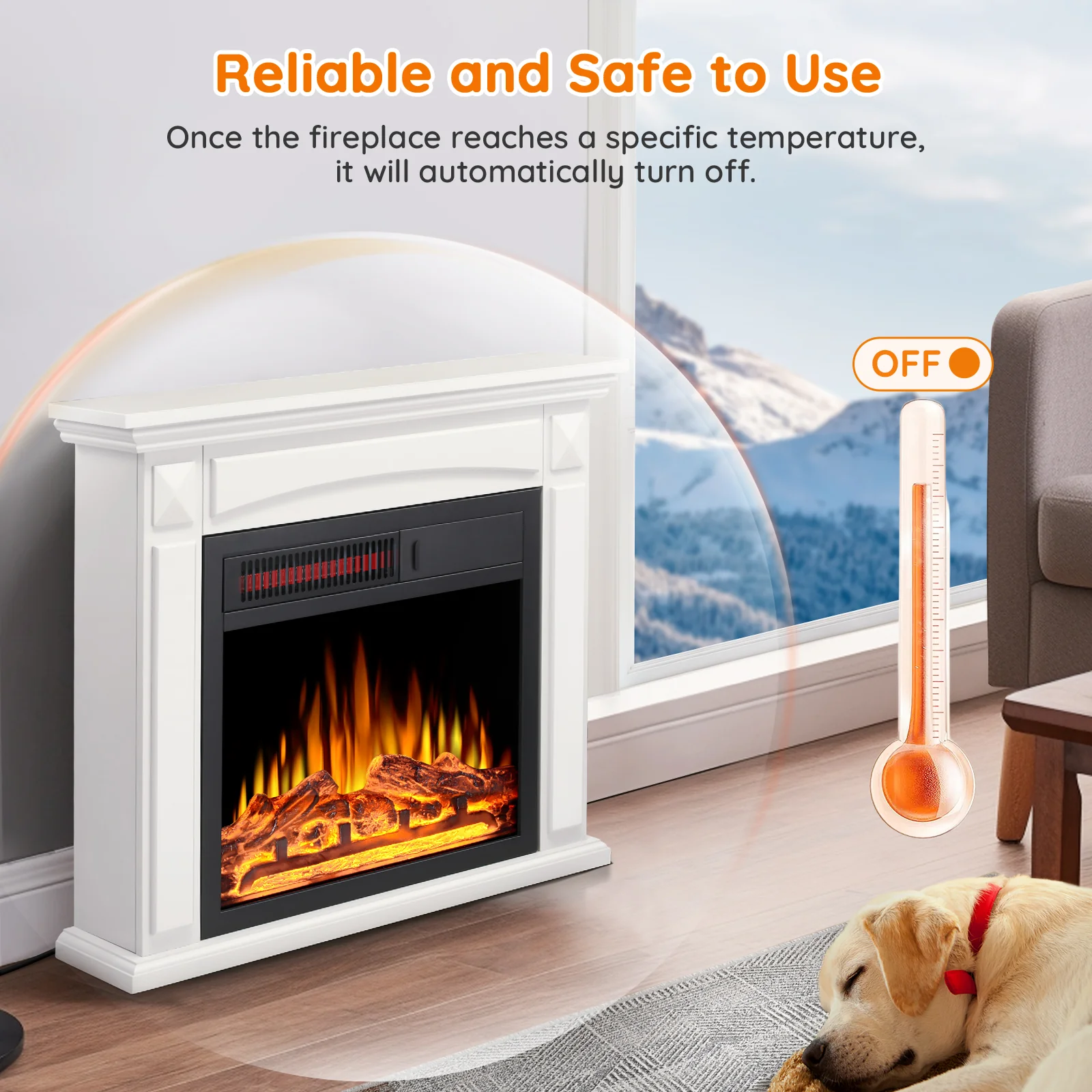 25'' Electric Fireplace with Mantel M1806
