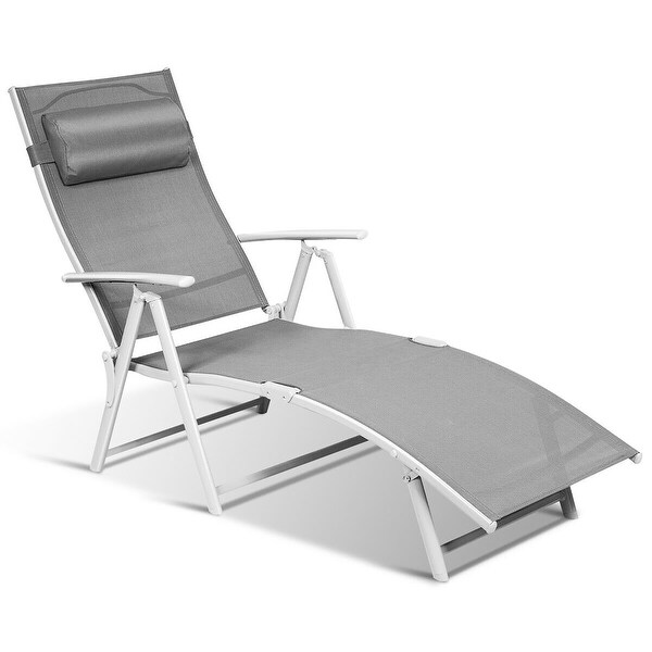 Costway 2PC Folding Chaise Lounge Chair with Cushion