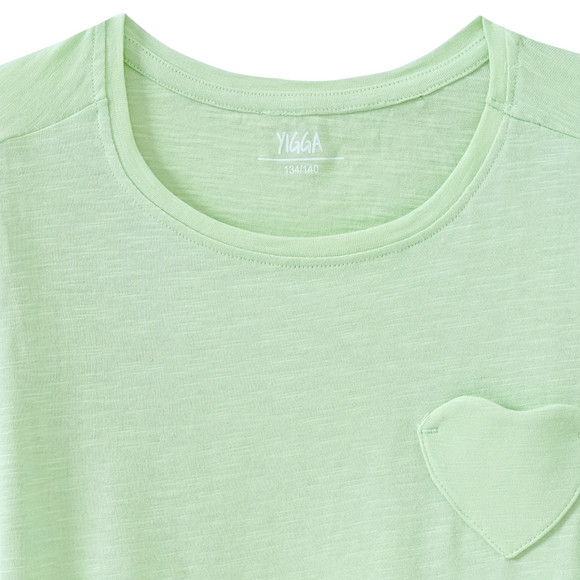 Yigga Mädchen T-Shirt mit Herz-Tasche