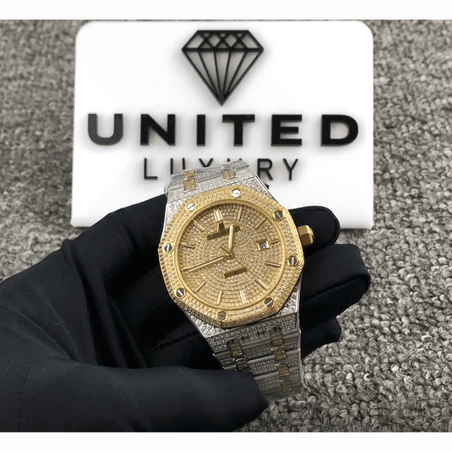 Audemars Piguet Royal Oak “Iced Out Yellow Gold” 15400SR.OO.1220SR.01 Premium Duplicate