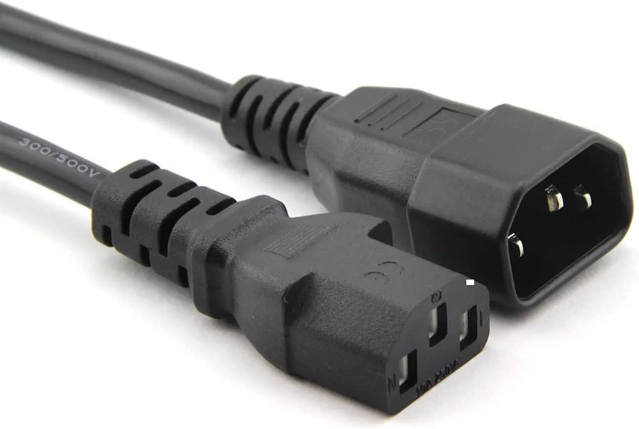 2-Pack Standard Computer Power Extension Cord 18Awg 250V 10A IEC 320 C13 Female to C14 Male Power Cable 6 Feet