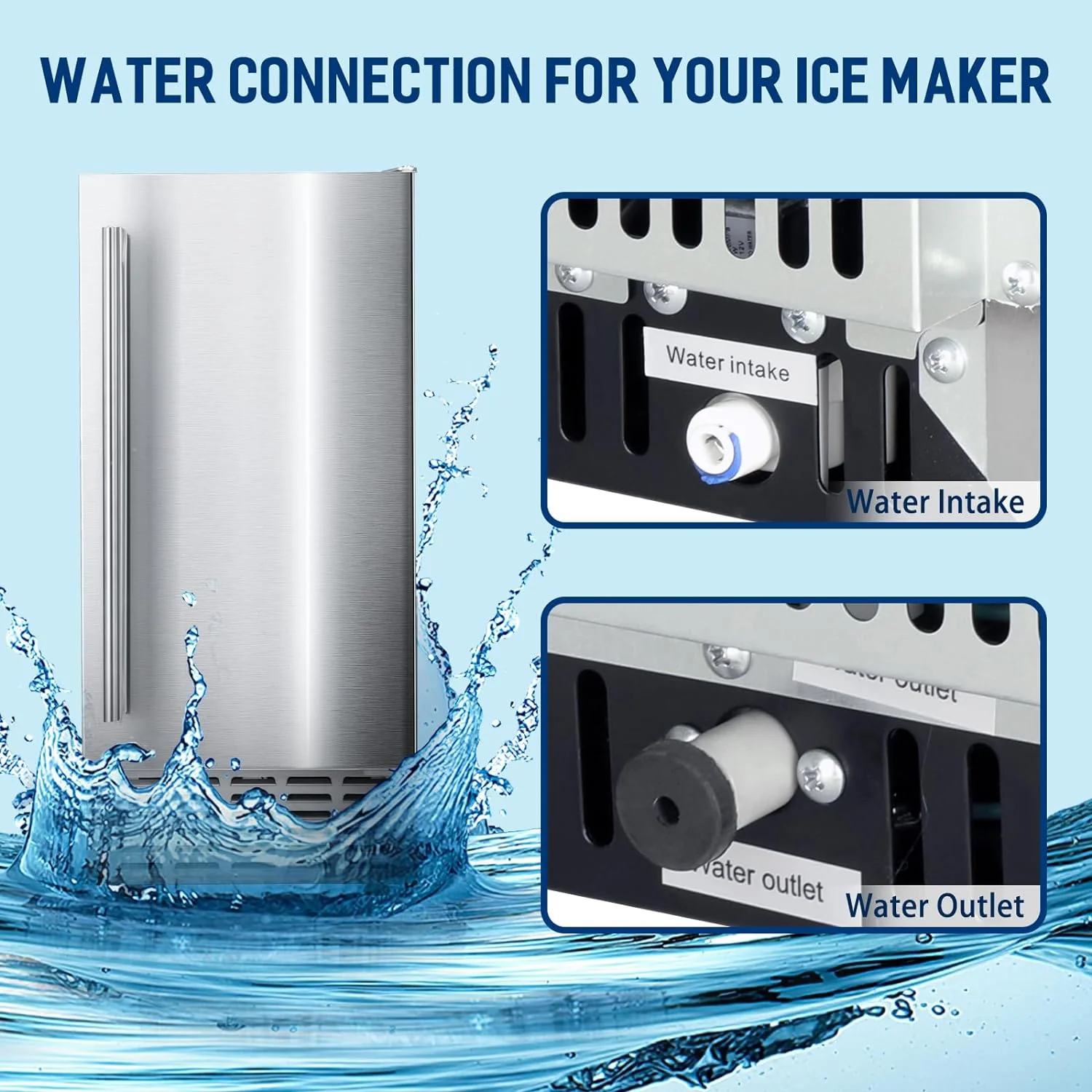 Kismile Commercial Under Counter Built-in Nugget Ice Maker Z5830N