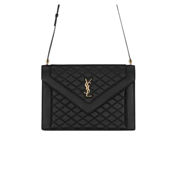 Saint Laurent Gaby Satchel In Quilted Black Gold 26Cm