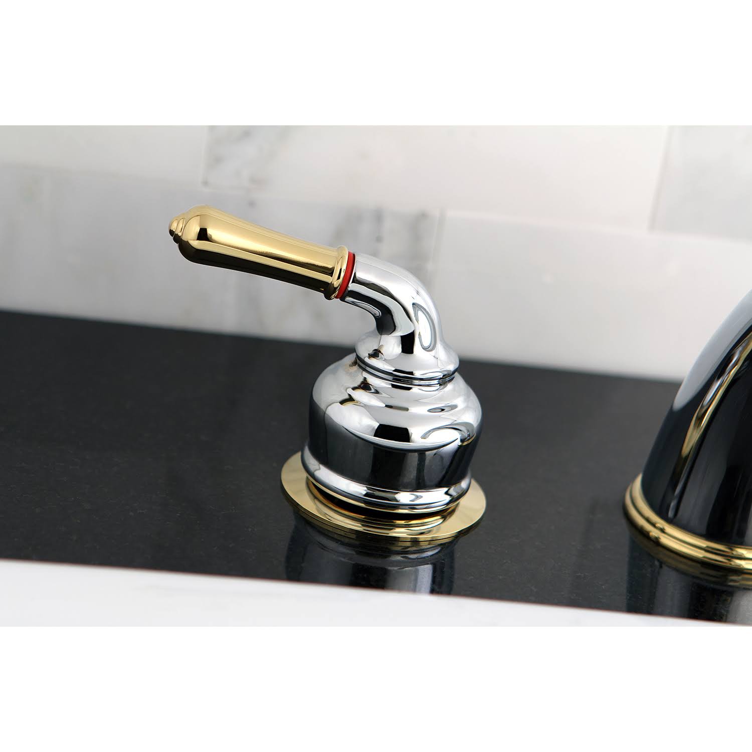 Kingston Brass Magellan Chrome u0026 Polished Brass Two-Handle Roman Tub Filler KC364