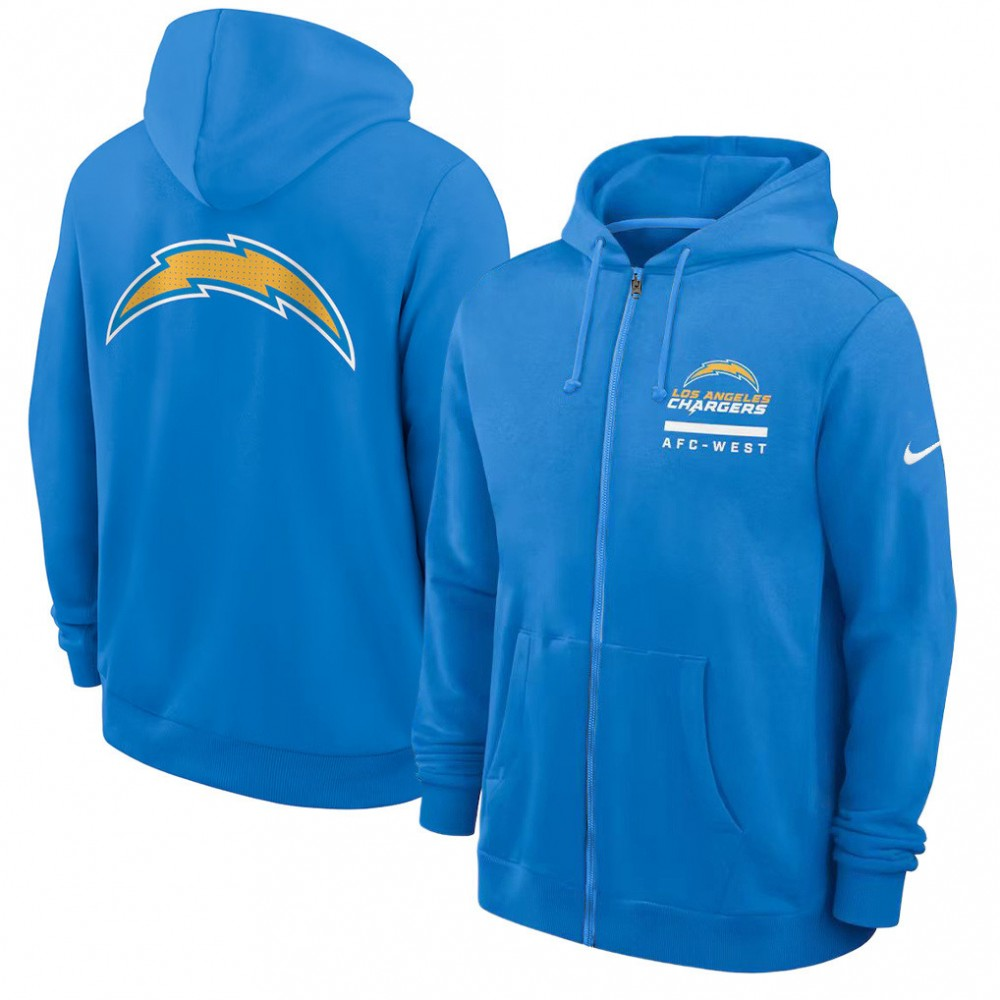 Men's Los Angeles Chargers Utility Player Sideline NFL Full-Zip Hoodie