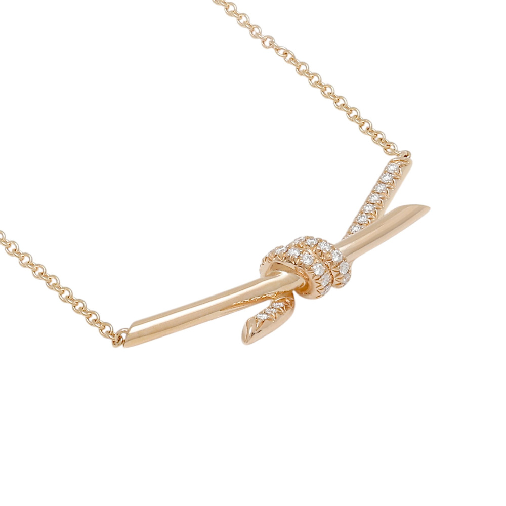 Tiffany & Co. Knot Necklace 18K Rose Gold Diamond 69525857