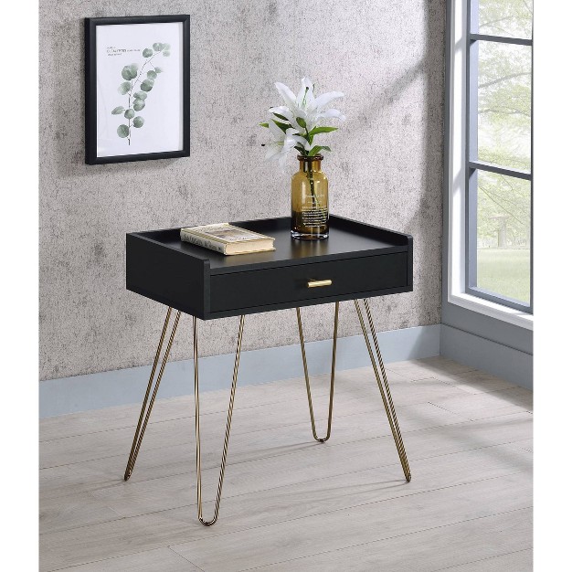 Allen Mid century Accent Table Black Ore International