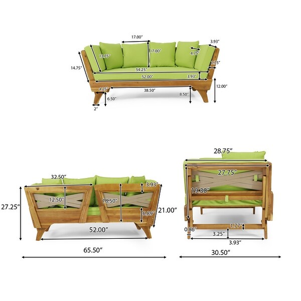 Serene Acacia Expandable Daybed by Christopher Knight Home