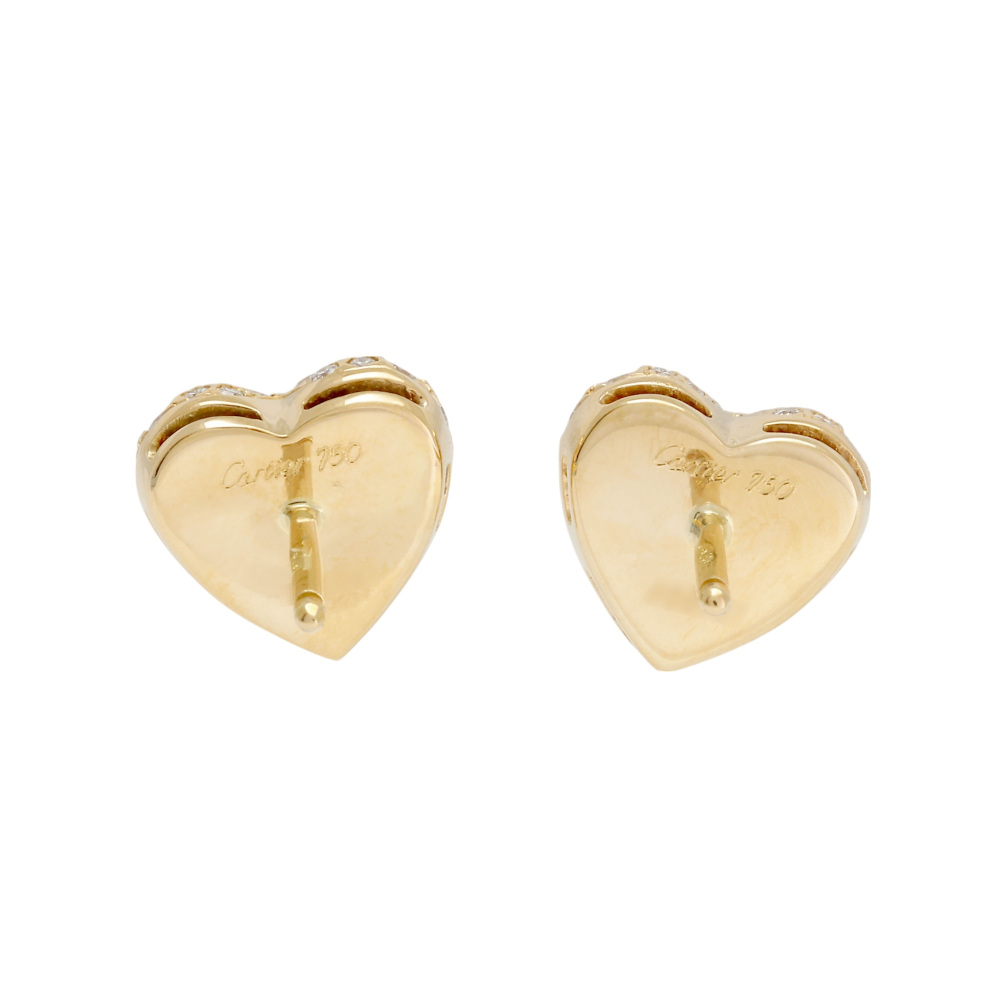 Cartier Heart Earrings 18K Yellow Gold