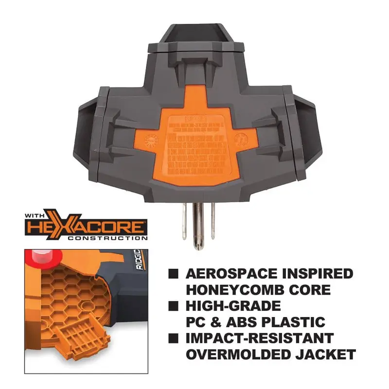 RIDGID 5.44 oz-Outlet Power Hub Adapter 36005