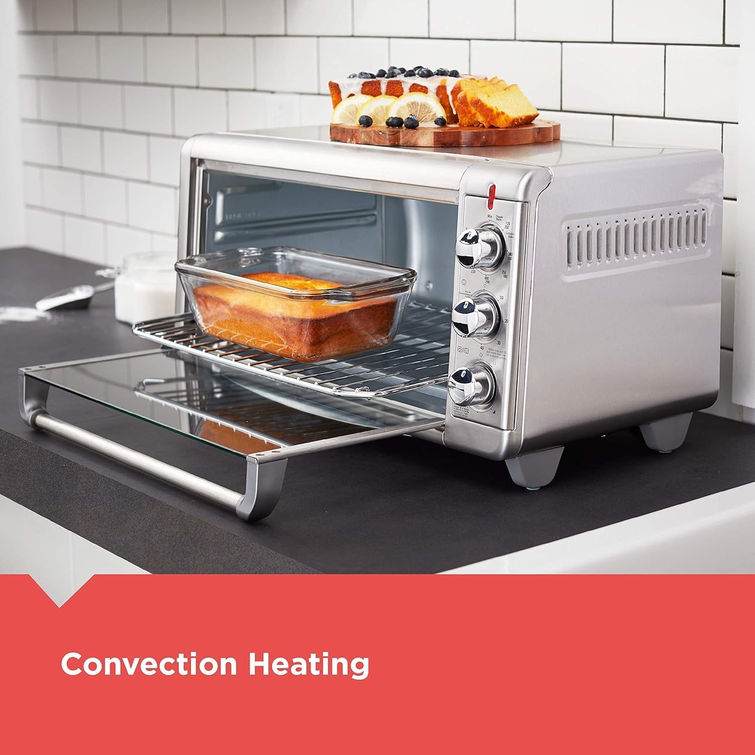 5-in-1 XL Air Fry Convection Toaster Oven 17L 8-Slice Stainless Steel 450°F