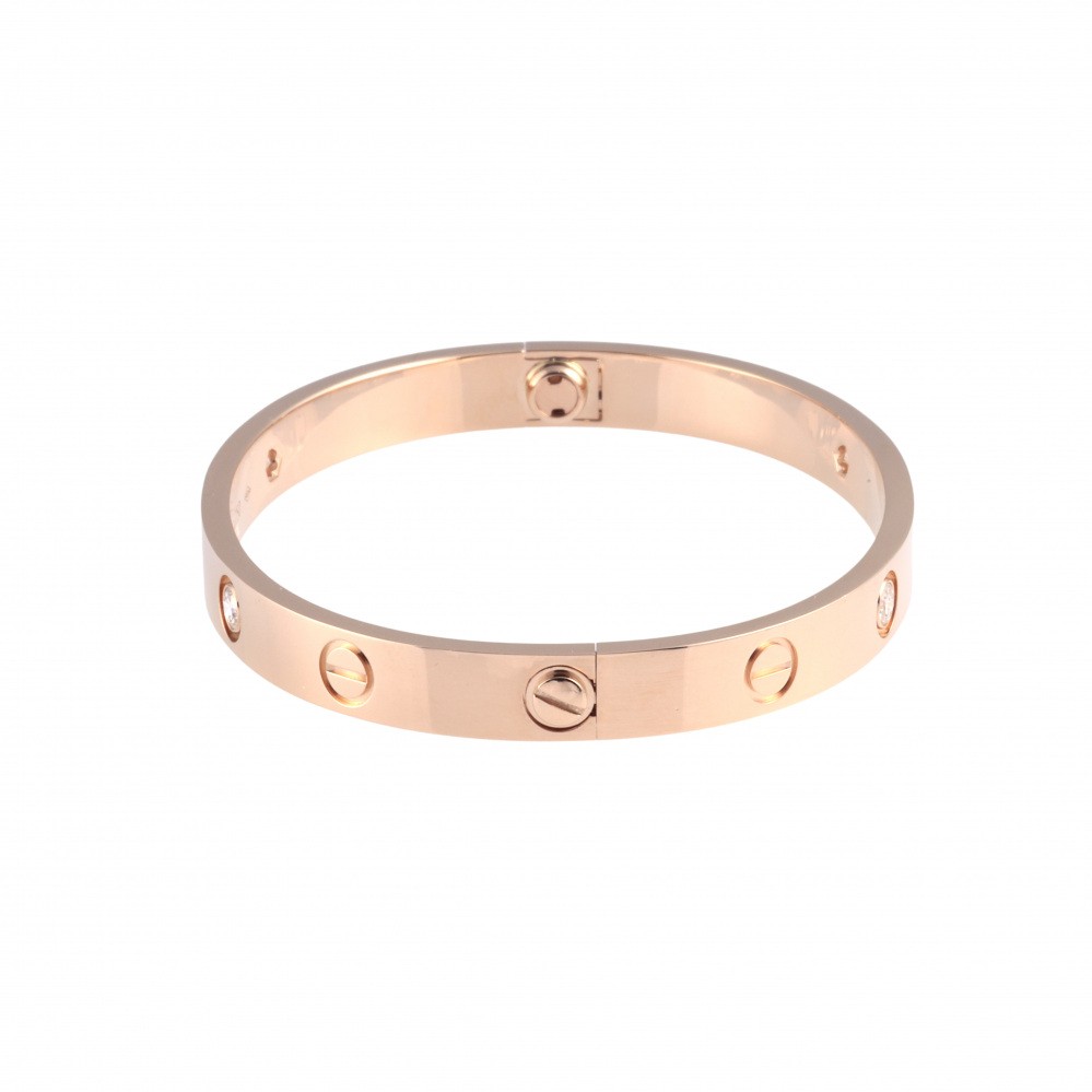 Cartier Love Half Diamond Bracelet 18K Rose Gold