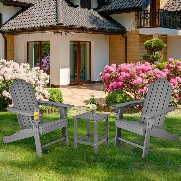 Costway 2PCS Patio Adirondack Chair Weather Resistant Garden Deck