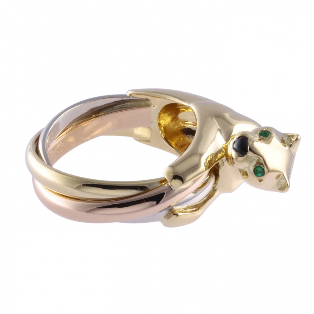 Cartier Panthère Trinity Ring #48 18K Yellow Gold