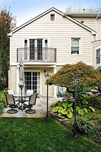 Garden Sun Light Pl2200 Solar Lamp Post 4 Super Bright LEDs, Black