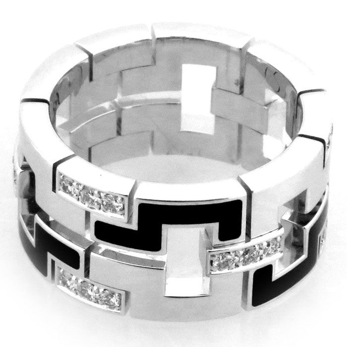 Cartier Dragon Padlock K18WG White Gold Ring Diamond