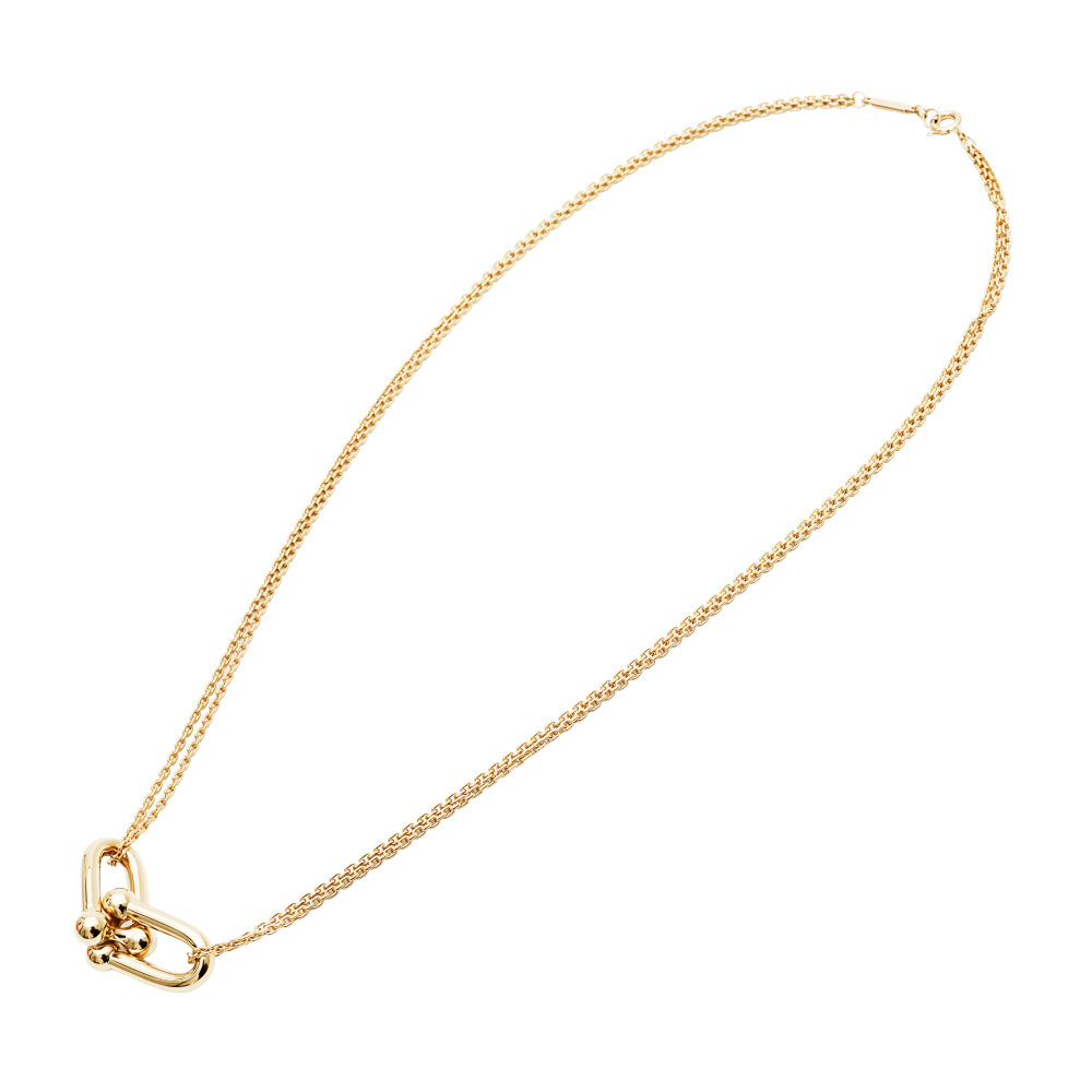 Tiffany & Co. Hardware Double Link Necklace 18K Yellow Gold 63364223