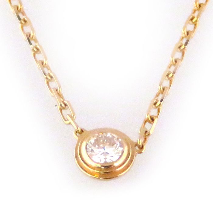 Cartier Damour (diamant Leger) Do Sm 1P Diamond Necklace 18K Rose Gold