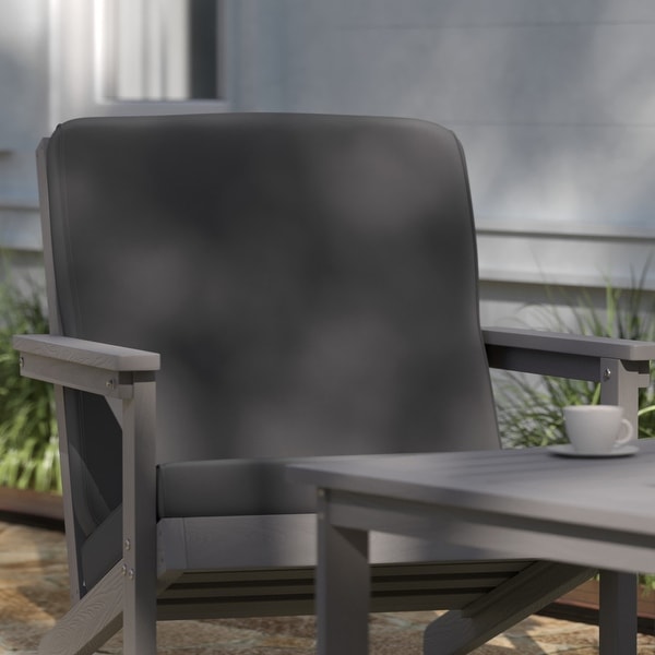 AllWeather Poly Resin Adirondack Style Chair and Cushions