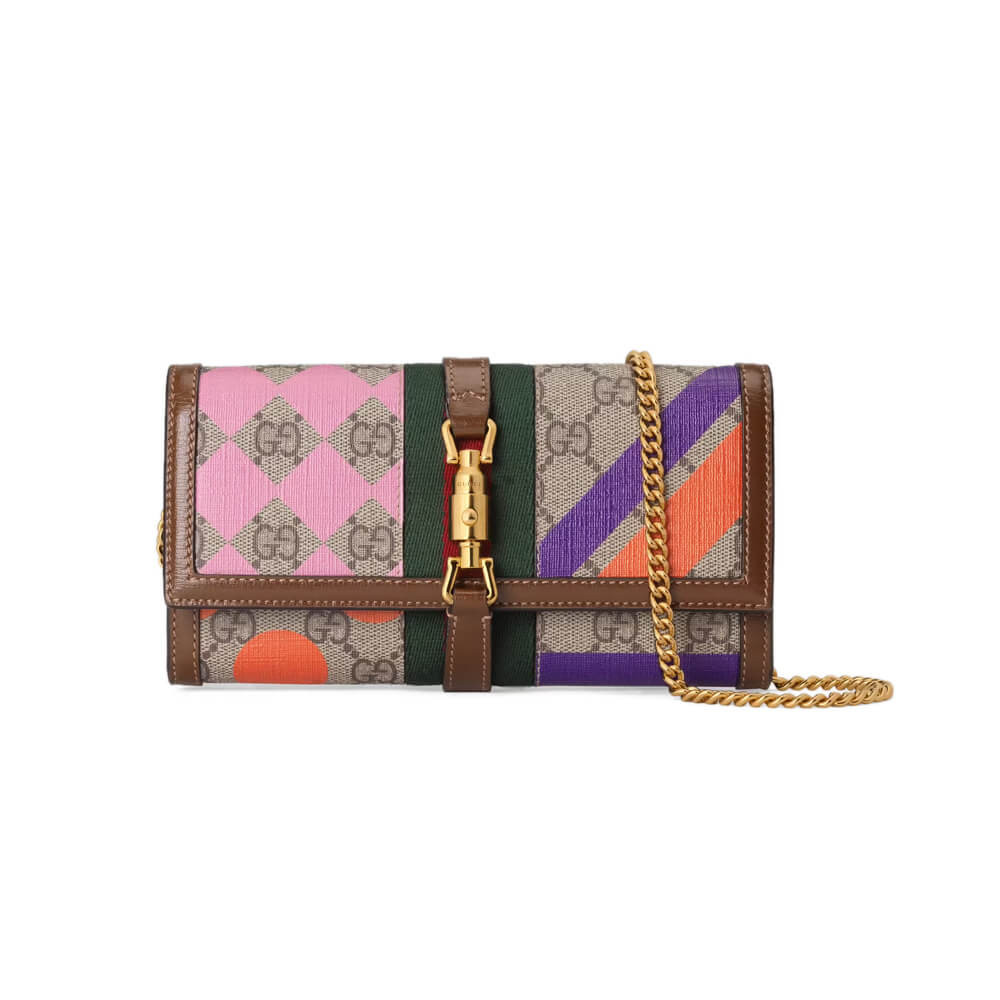 Gucci Jackie 1961 Chain Wallet With Geometric Print 19cm