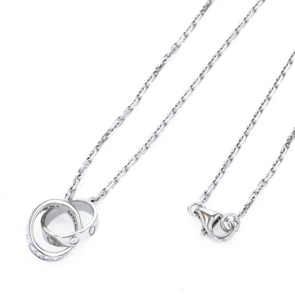Cartier Love Baby Necklace 18K White Gold Diamond