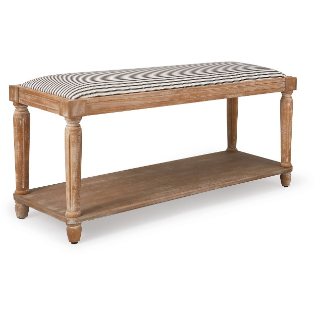 Graydon Upholstered Bench Distressed Natural Finch
