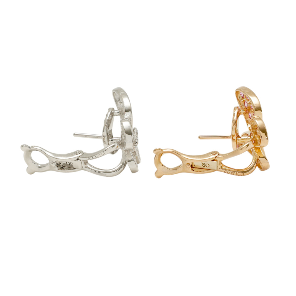 Van Cleef & Arpels Papillon Earrings 18K White Gold & 18K Rose Gold