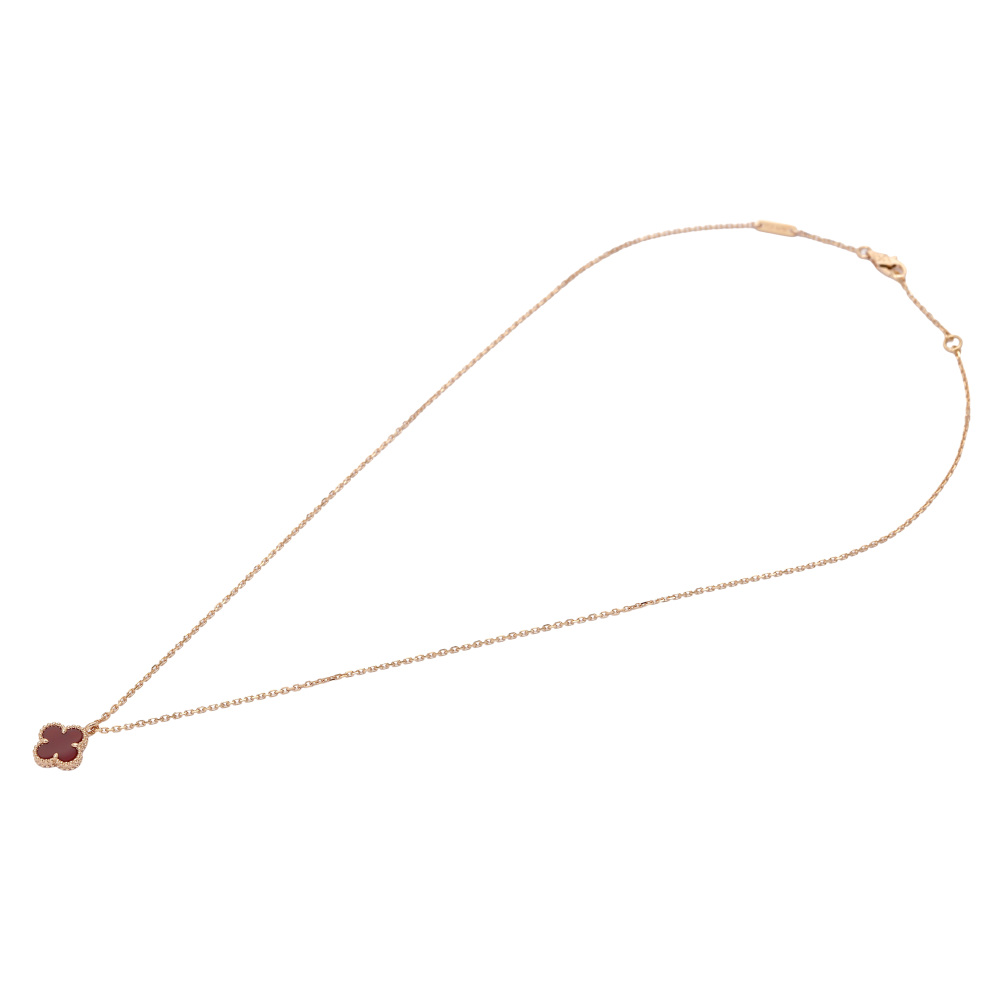 Van Cleef & Arpels Sweet Alhambra Necklace 18K Rose Gold Carnelian VCARN59M00