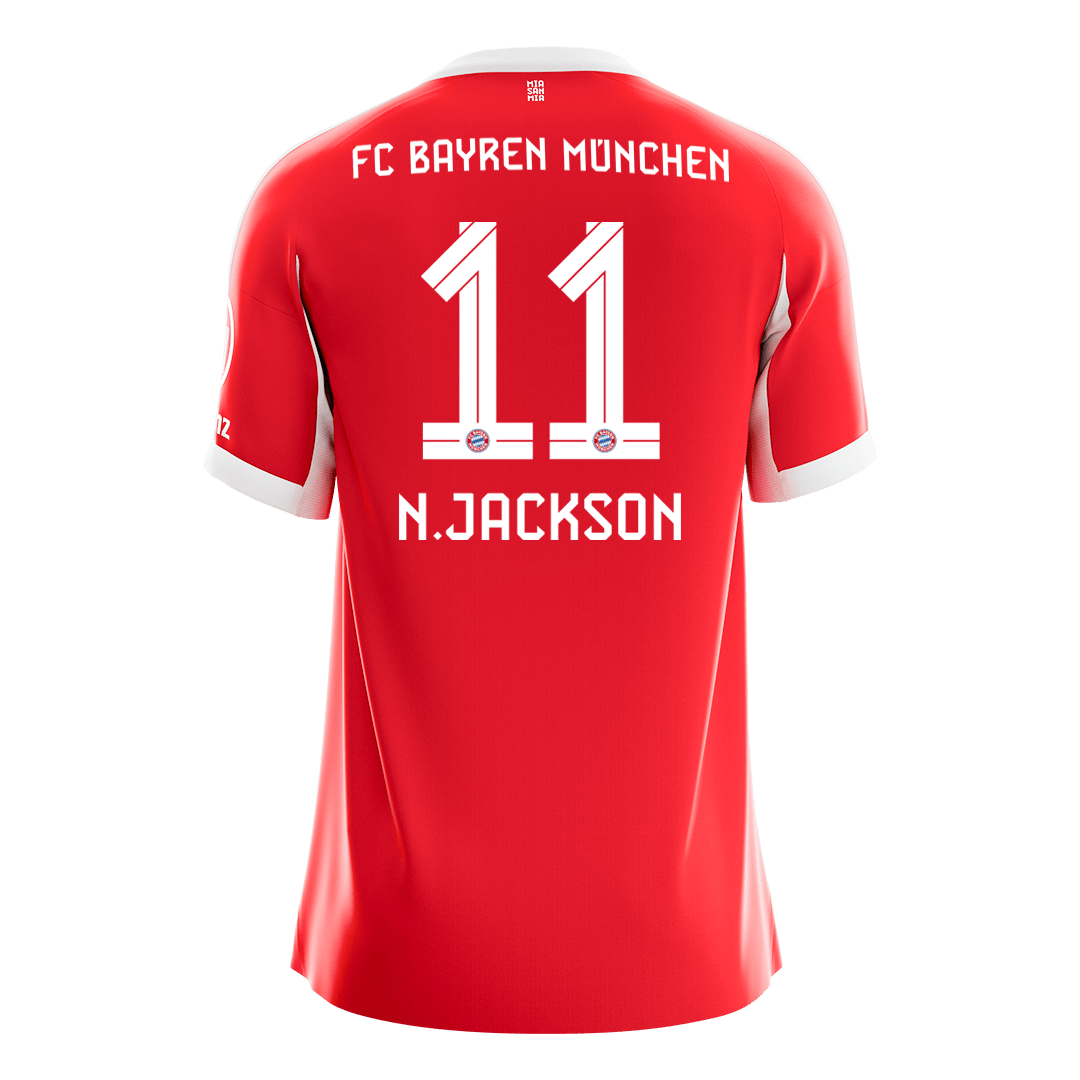 N.JACKSON #11 Bayern Munich Home Soccer Jersey 2025/26