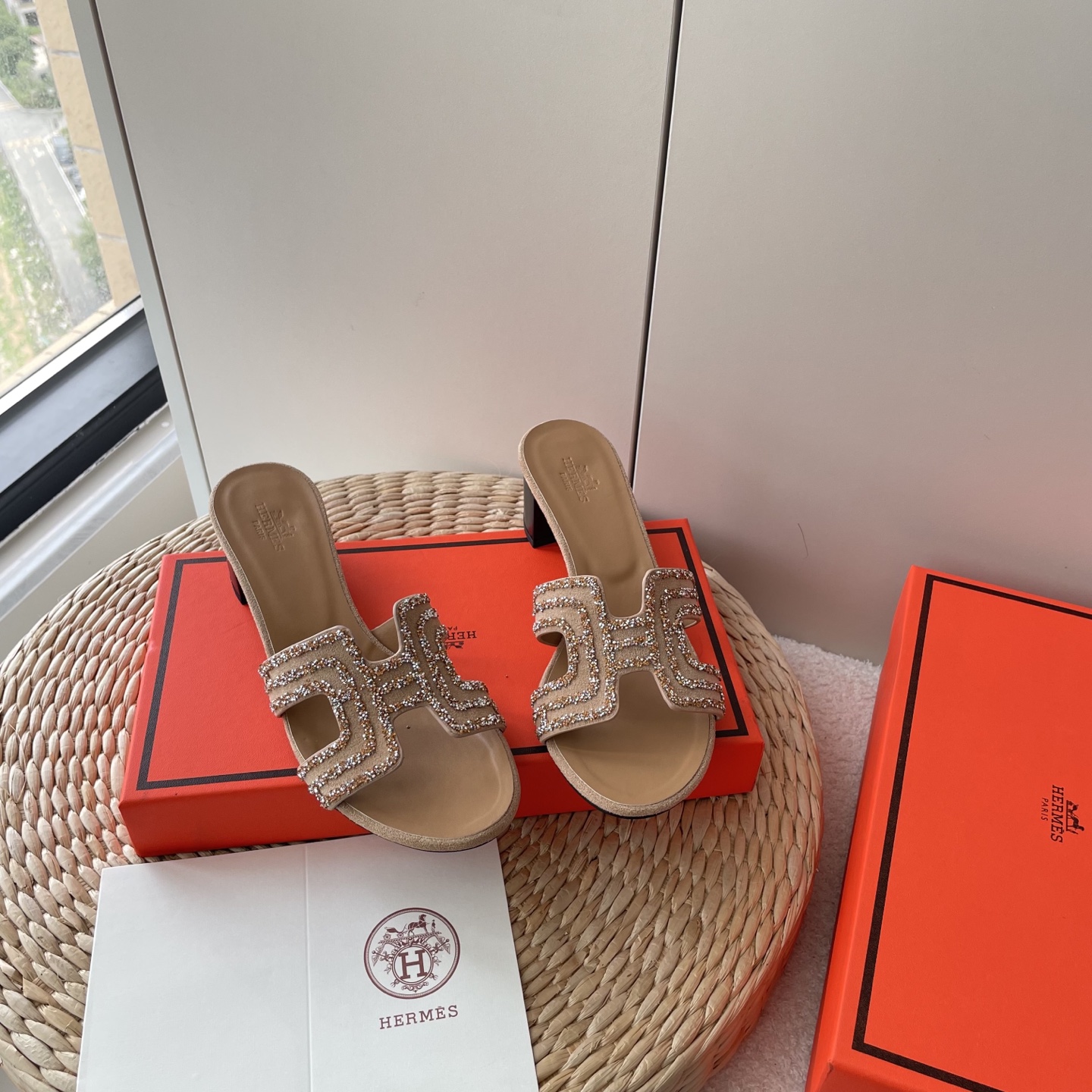 Hermes rhinestone H high heels - cnluxepick