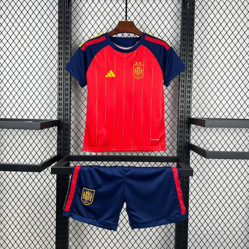 Two Stars Kids 2026 World Cup Spain Home Kit 16-28