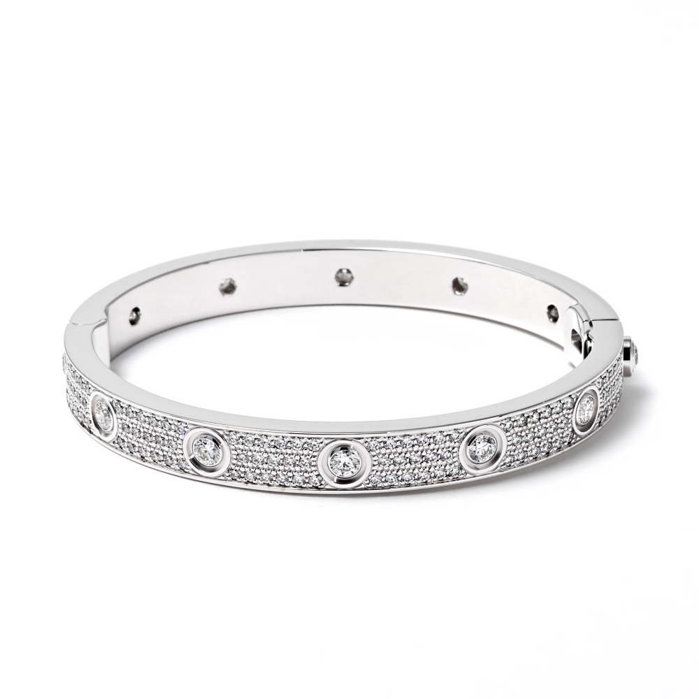 Cartier Love Pavé Diamonds Bracelet 18K White Gold Diamond N6033600