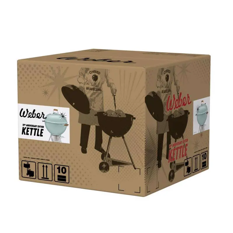 Weber 22″ Rock ‘n Roll Blue Charcoal Grill – Compact Kettle Design with Premium Finish and Even Heat Distribution