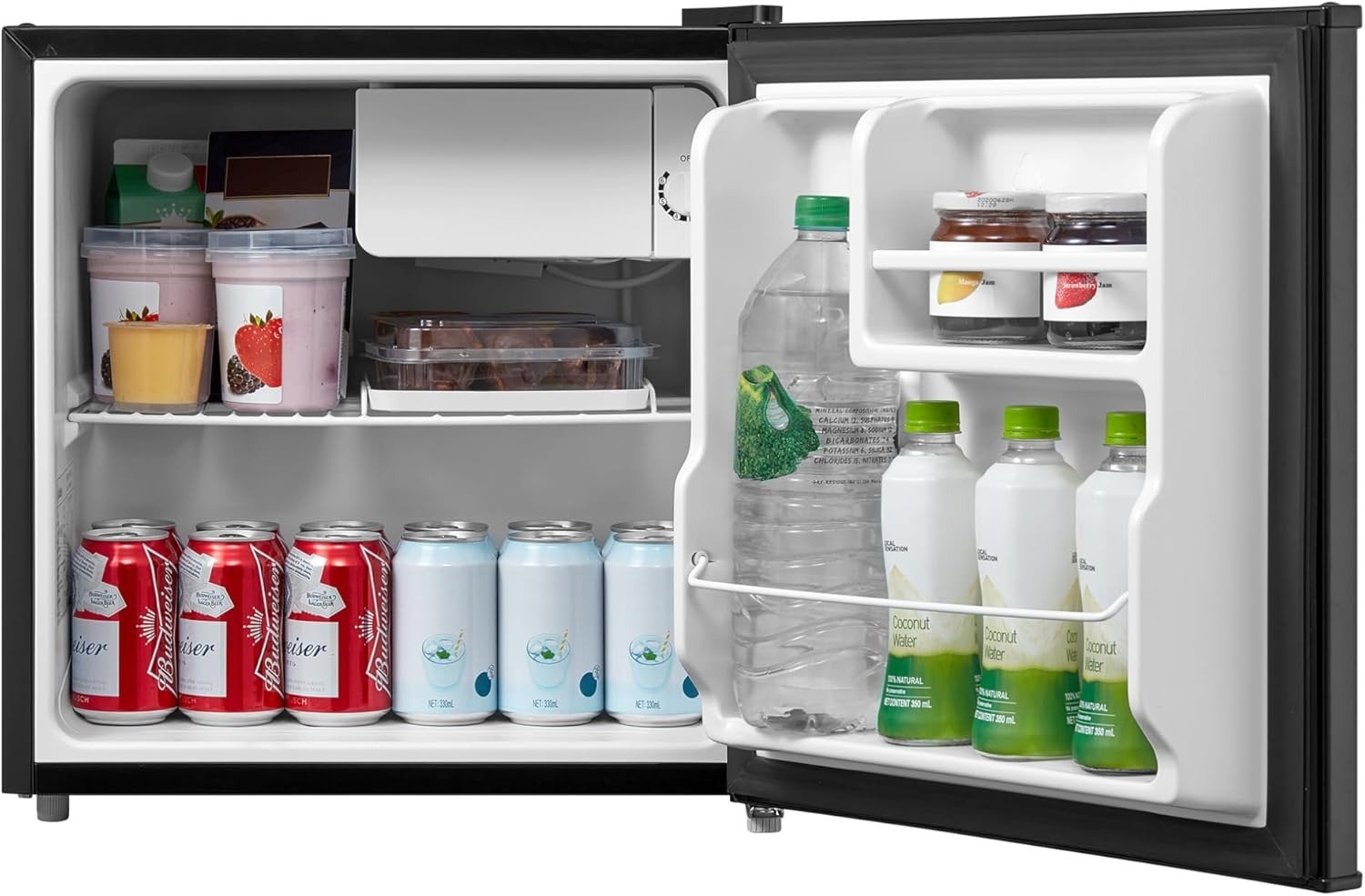 1.6 Cu.Ft Compact Mini Fridge with Chiller Compartment Automatic Defrost Black