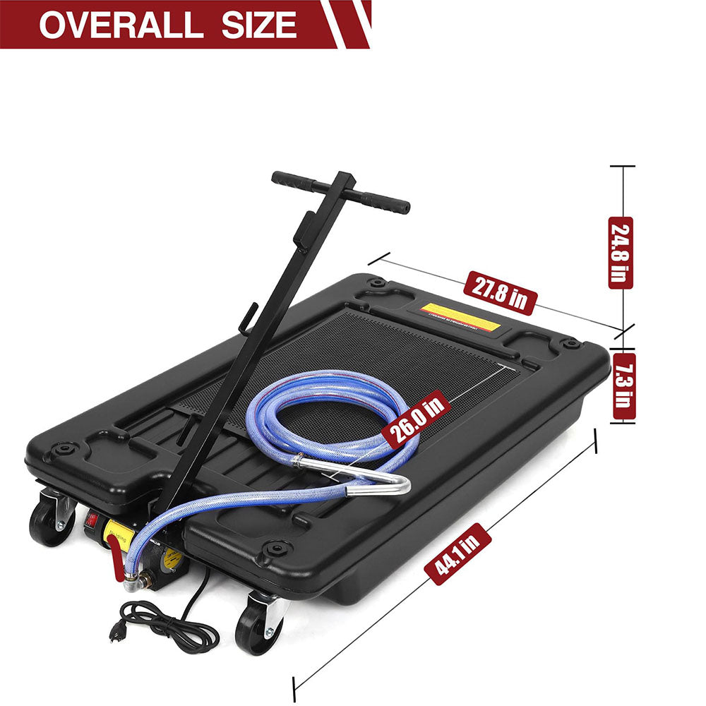 2026 17 Gal Electric Oil Drain with 110V Pump & 8 Ft Hose,Low Profile & T Folding Handle Oil Drain Cart for Truck Cars SUVs