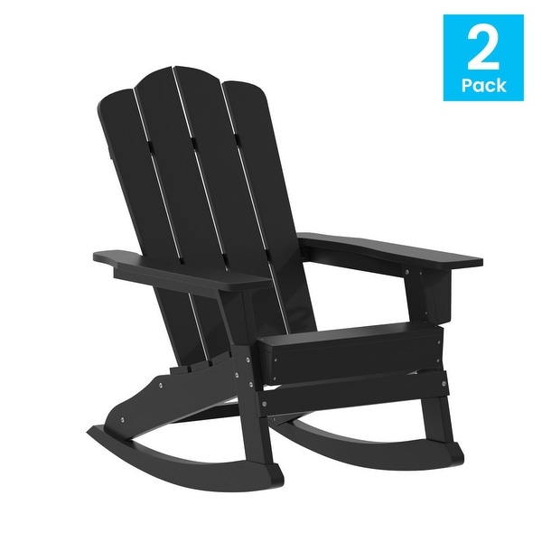 AllWeather Rocking Adirondack Chair with Swiveling Cupholder